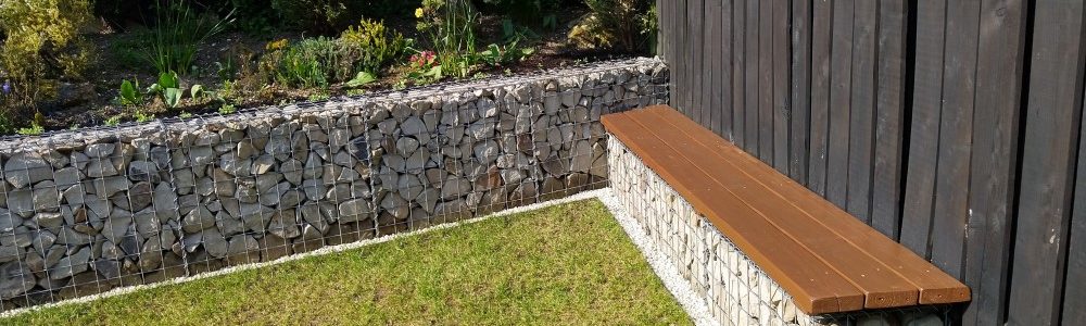 gabion basket bench and garden edging