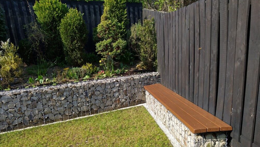 gabion basket bench and garden edging